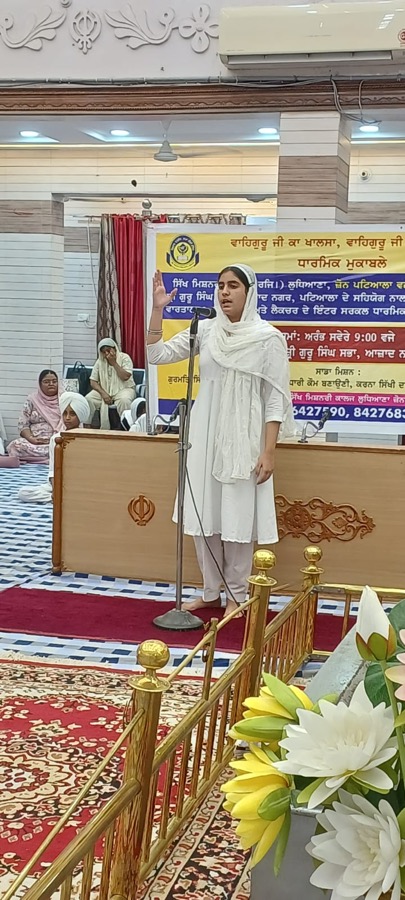 A student reciting at a Public Speaking competition